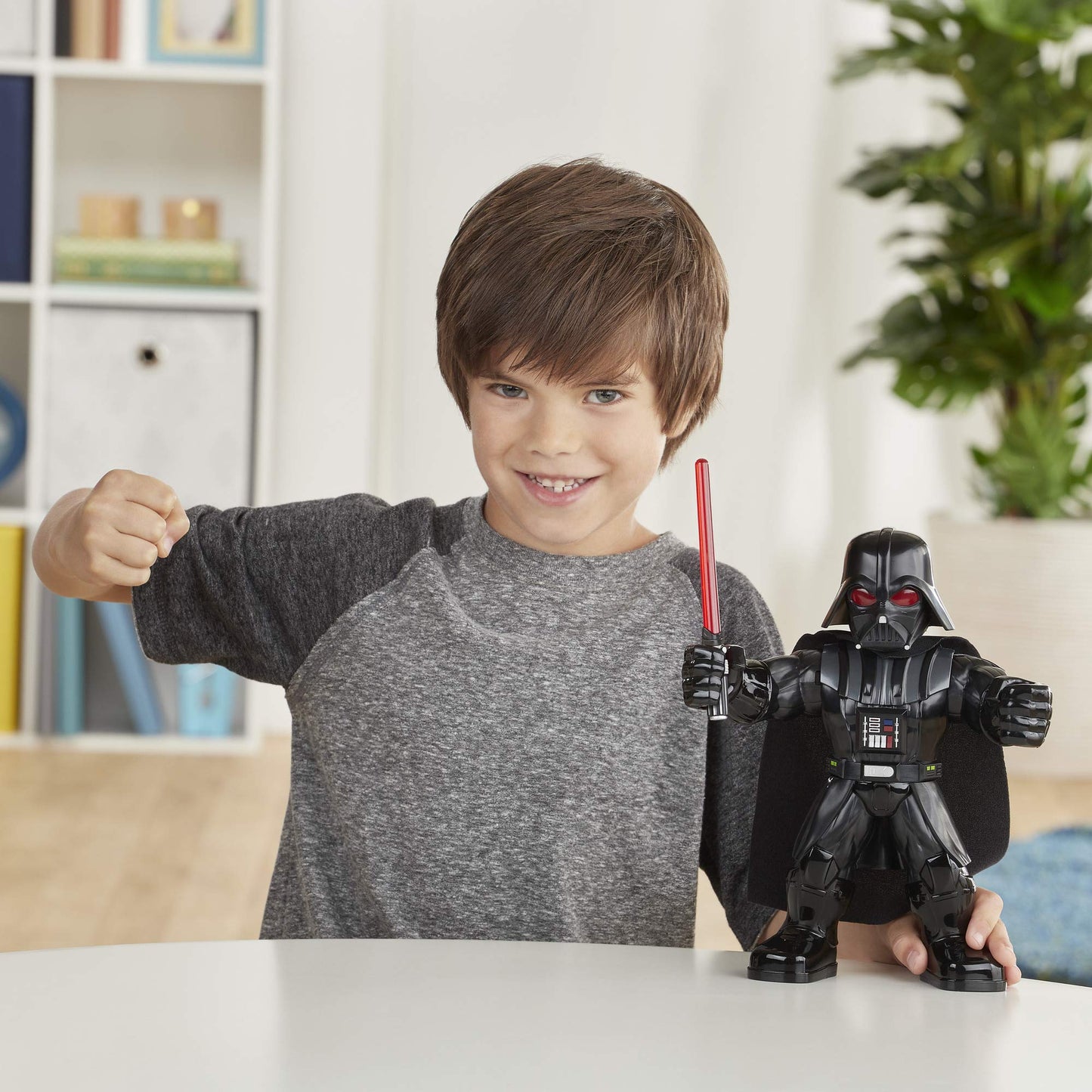 Star Wars Galactic Heroes Mega Mighties Darth Vader 10-Inch Action Figure with Lightsaber Accessory, Toys for Kids Ages 3 and Up