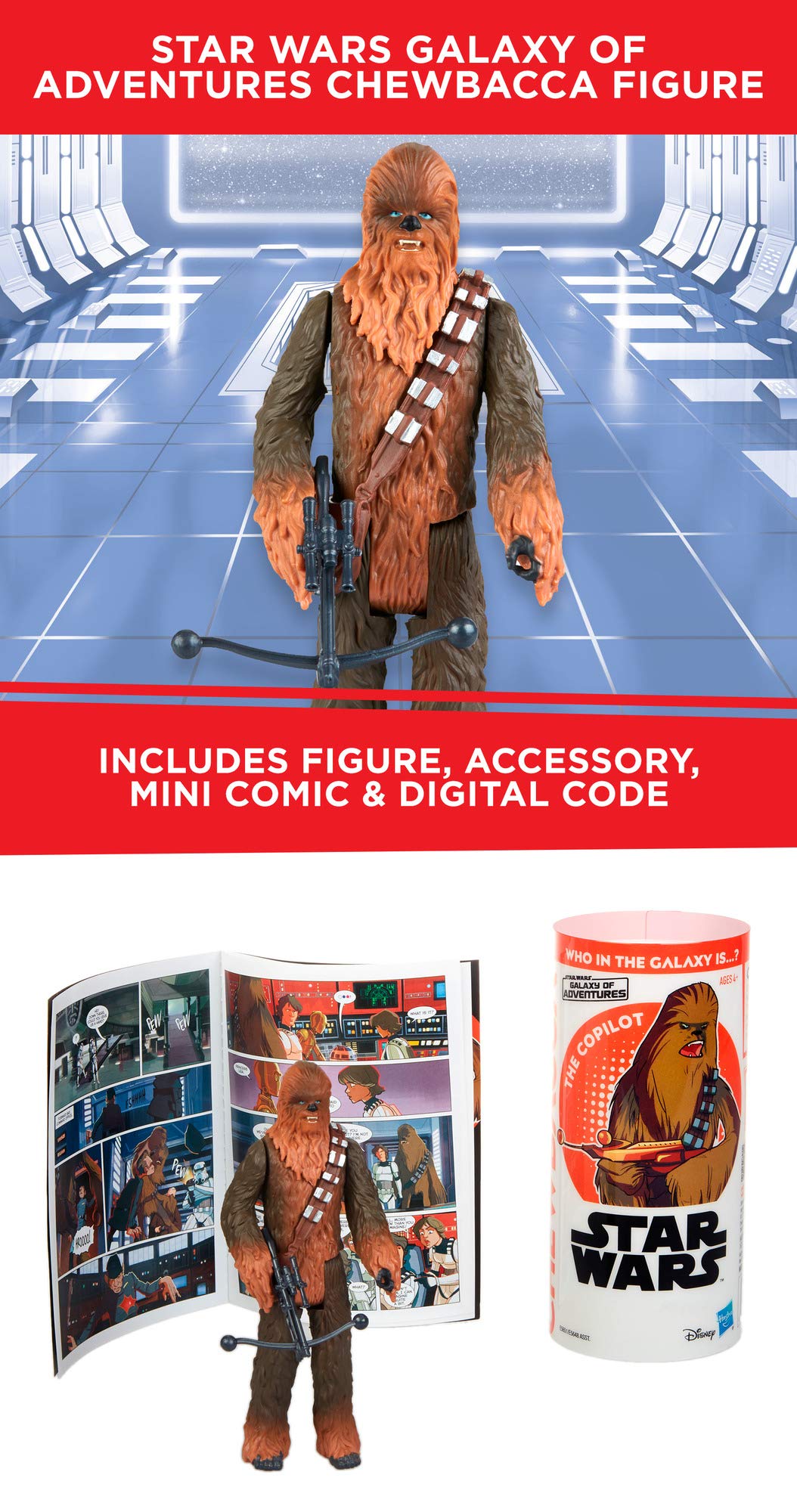 Hasbro Star Wars Galaxy of Adventures Chewbacca Figure and Mini Comic