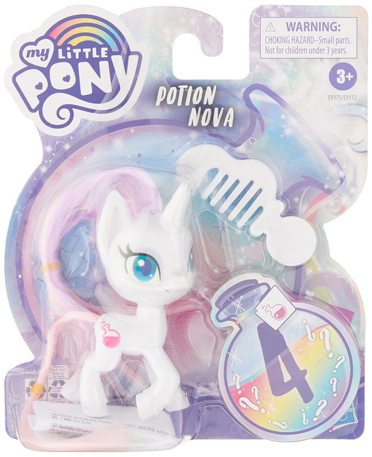 My Little Pony Potion Nova Potion Pony Figure -- 3-Inch White Pony Toy with Brushable Hair, Comb, and 4 Surprise Accessories