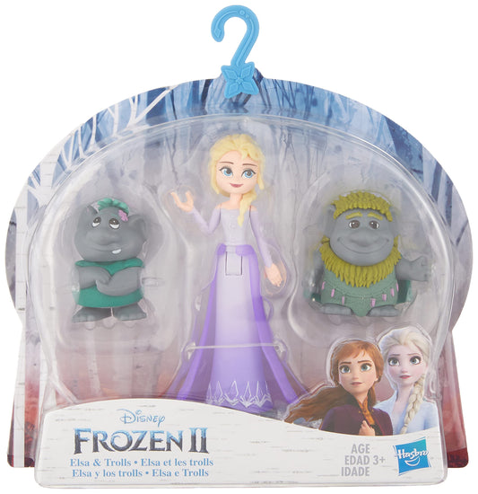 Disney Frozen Elsa Small Doll with Troll Figures Inspired by The Frozen 2 Movie