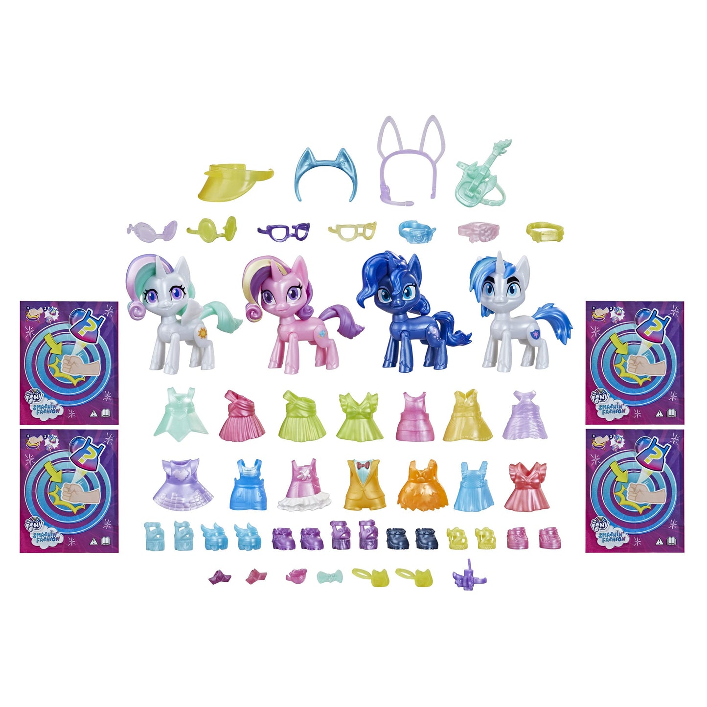 My Little Pony Smashin Fashion Royal Premiere Set -- 50 Pieces, 4 Poseable Figures with Fashion Accessories and Surprise Toy Unboxing
