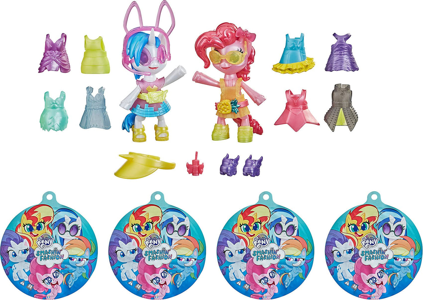 My Little Pony Smashin Fashion Party 2-Pack -- 30 Pieces, Pinkie Pie and DJ Pon-3 Poseable Figures and Surprise Fashion Toy Accessories