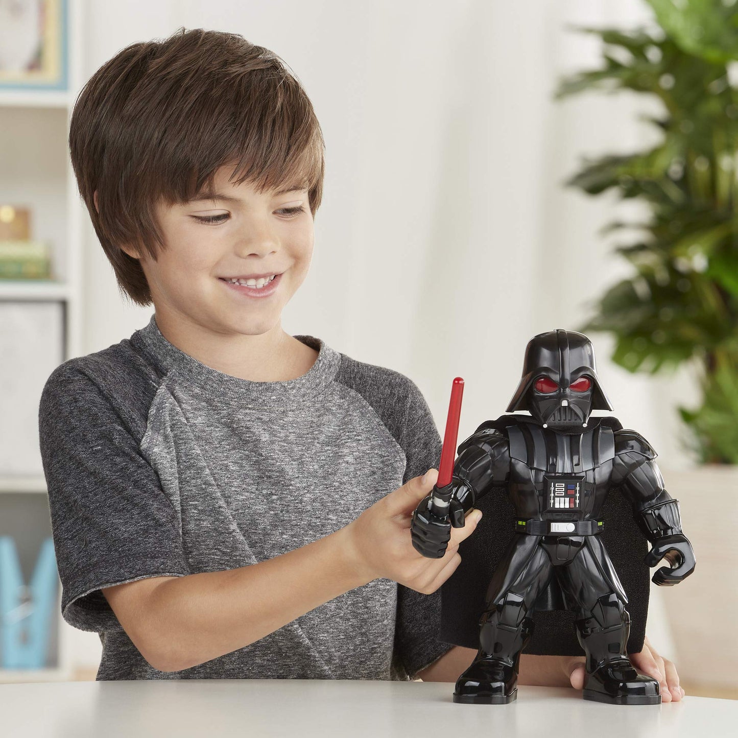 Star Wars Galactic Heroes Mega Mighties Darth Vader 10-Inch Action Figure with Lightsaber Accessory, Toys for Kids Ages 3 and Up