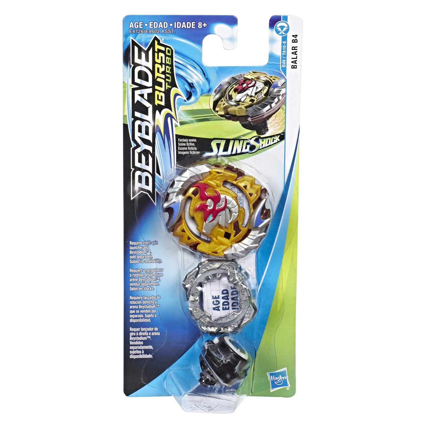 Beyblade Burst Turbo Slingshock Balar B4 Single Battling Top, Right-Spin Attack Type, Age 8+