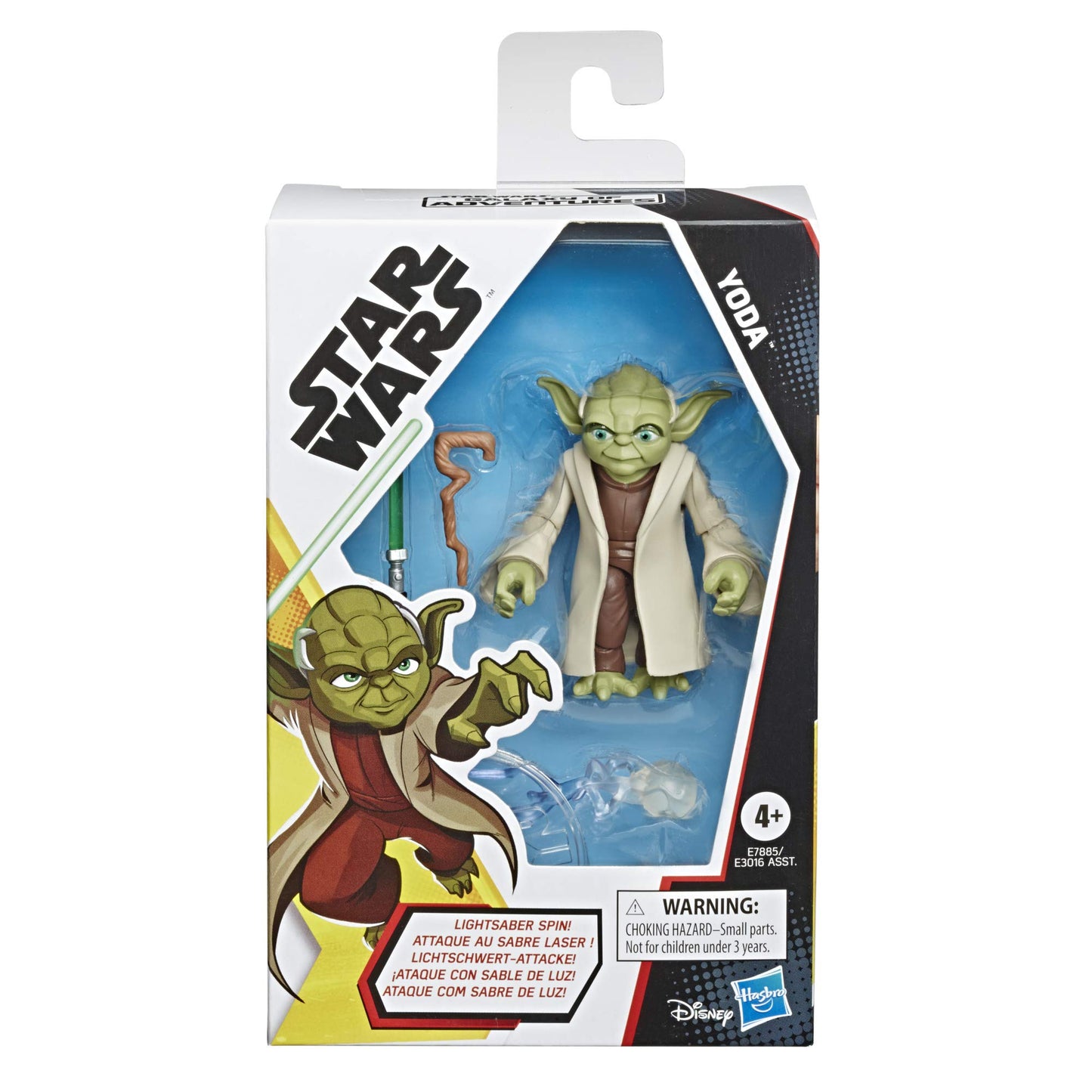 Star Wars Galaxy of Adventures Yoda Toy 5-inch Scale Action Figure with Fun Lightsaber Accessory Feature, Toys for Kids Ages 4 and Up