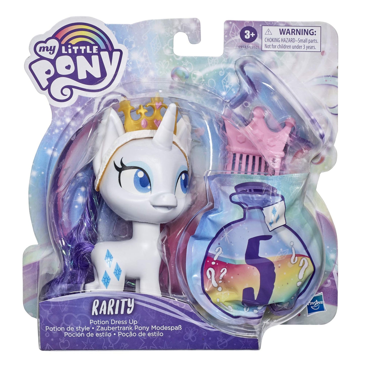 My Little Pony Rarity Potion Dress Up Figure -- 5-Inch White Pony Toy with Dress-Up Fashion Accessories, Brushable Hair and Comb