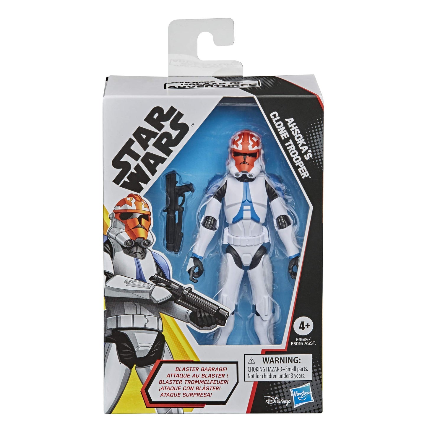 Star Wars Galaxy of Adventures Ahsoka's Clone Trooper Toy 5-Inch-Scale Action Figure with Fun Blaster Accessory Feature, Kids Ages 4 and Up