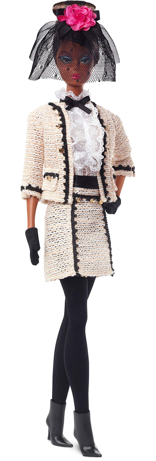 Barbie Fashion Model Collection Best to A Tea Doll, 12.5-in Barbie Signature Doll with Silkstone Body Wearing Cream-Colored Boucle Suit, with Certificate of Authenticity