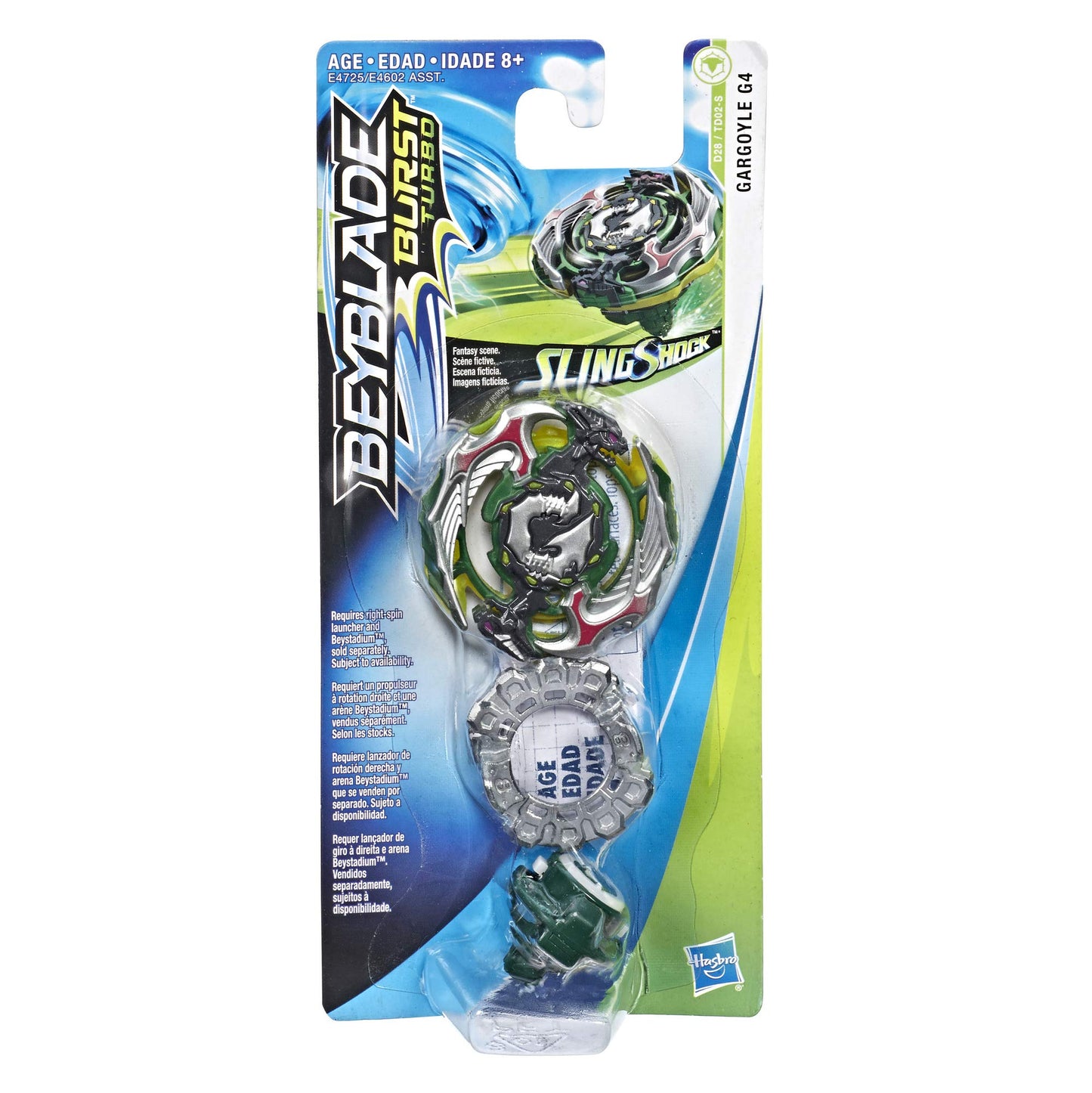 Beyblade Burst Turbo Slingshock Gargoyle G4 Single Battling Top, Right-Spin Defense Type, Age 8+