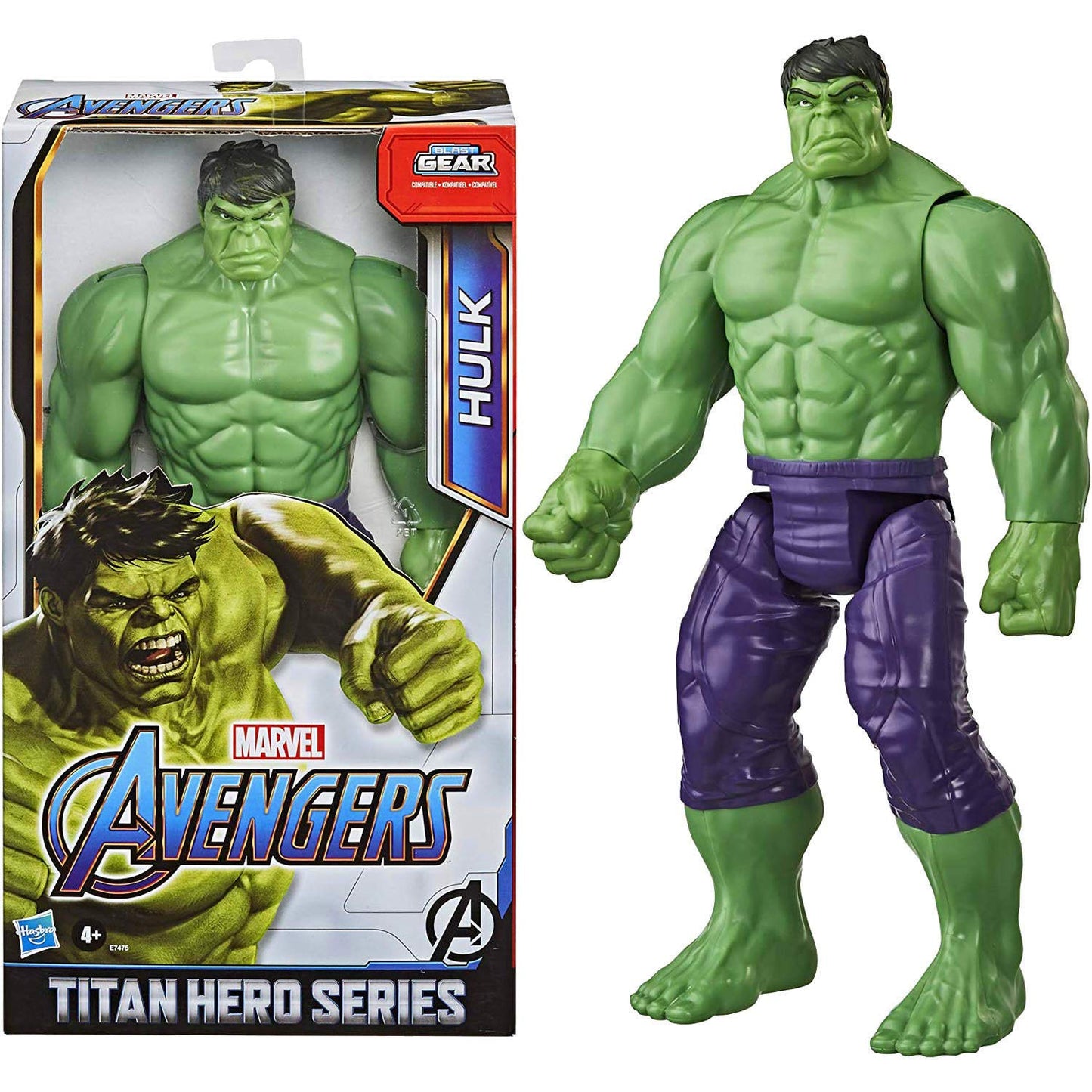 Marvel Avengers Titan Hero Series Blast Gear Deluxe Hulk Action Figure, 12-Inch Toy, Inspired by Marvel Comics, for Kids Ages 4 and Up