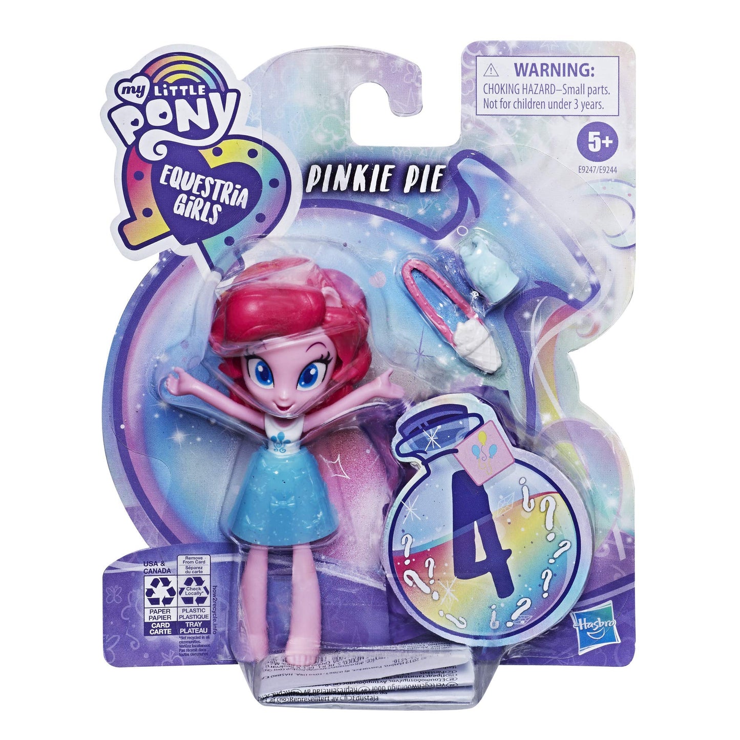 My Little Pony Equestria Girls Fashion Squad Pinkie Pie, 3" Potion Mini Doll Toy with Outfit & Surprise Accessories for Kids 5 & Up