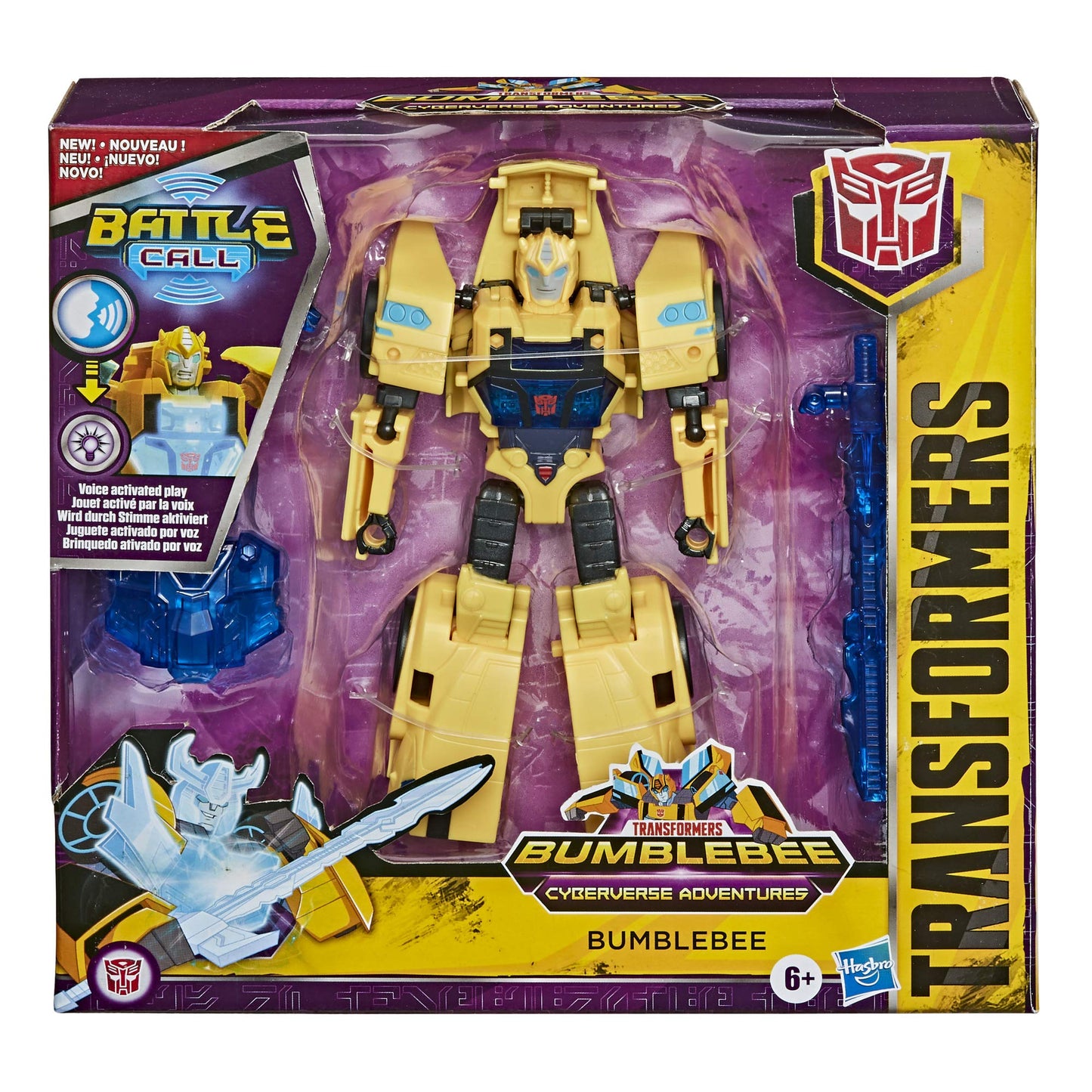 Transformers Bumblebee Cyberverse Adventures Battle Call Trooper Class Bumblebee, Voice Activated Energon Power Lights, Ages 6 and Up, 5.5-inch