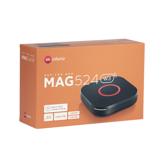 Genuine Mag 524W3 4K , Built-in Dual Band 2.4G/5G WiFi, Free Remote Control,HDMI Cable and US Plug - Mag524W3 - Mag 524 W3 - Replacement for 324w2 and 424W3