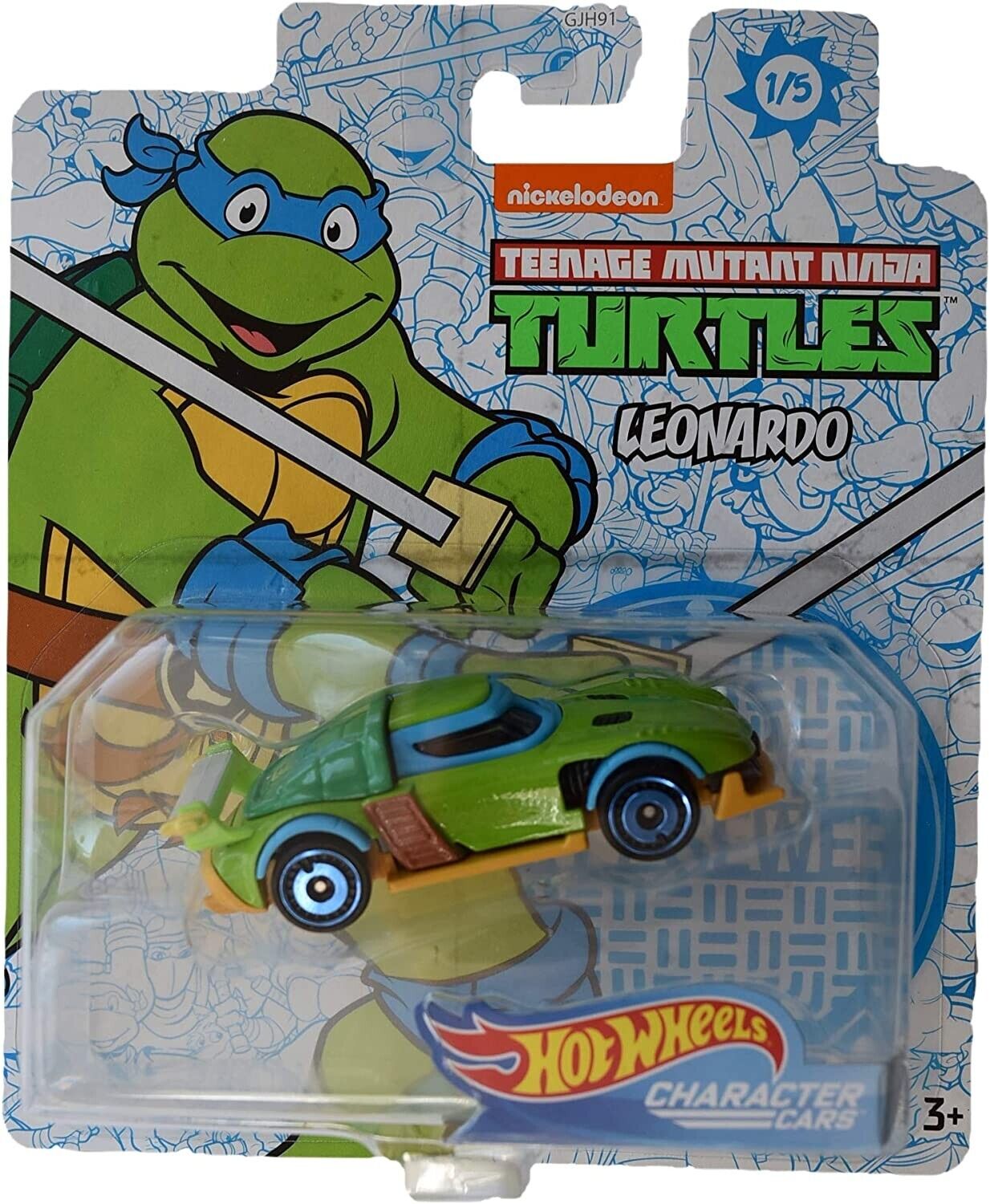 Hot Wheels Character Cars Leonardo Teenage Mutant Ninja Turtles 1/5